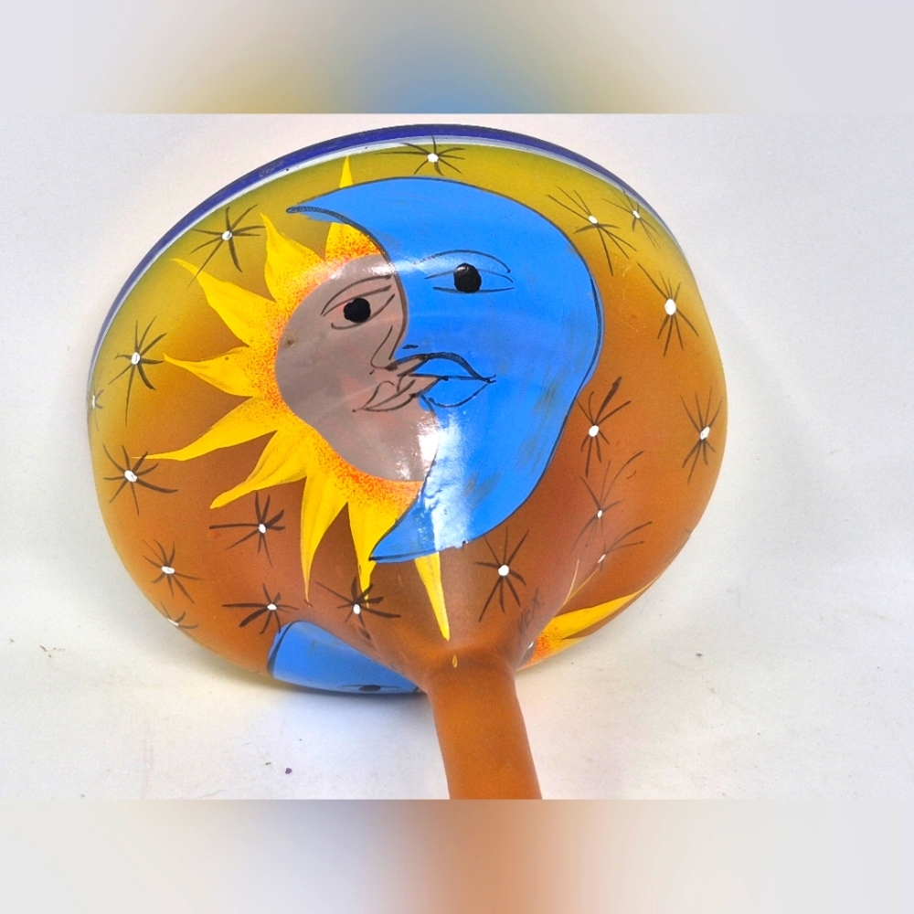 Celestial Hand Painted Hand Blown Mexican Margarita Glass